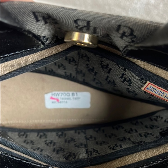 Dooney & Bourke Signature Monogram Tassel Tote Handbag Purse Black Y2K Vintage - Picture 6 of 9